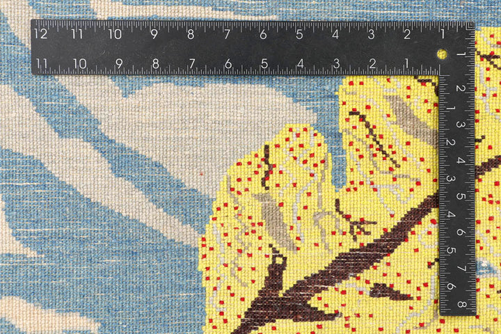 Steel Blue Ikat 6' 3 x 9' 9 - No. 48683 - ALRUG Rug Store