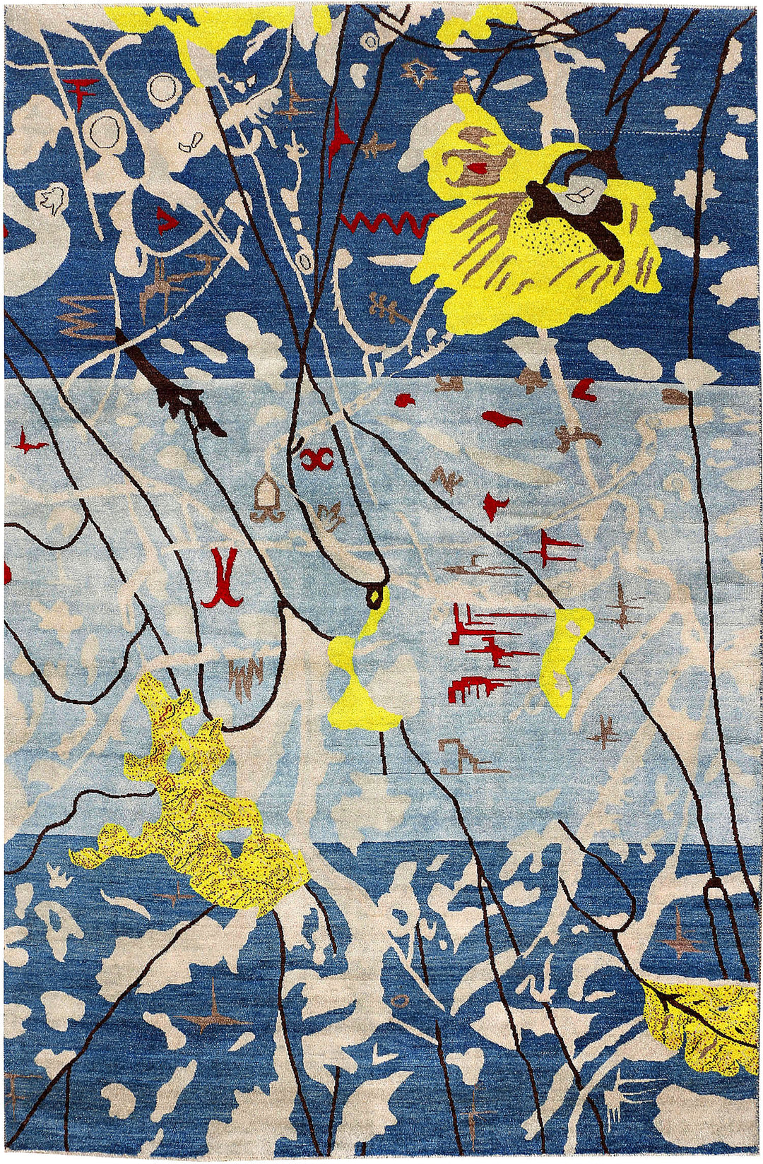 Steel Blue Ikat 6' 3 x 9' 9 - No. 48683 - ALRUG Rug Store