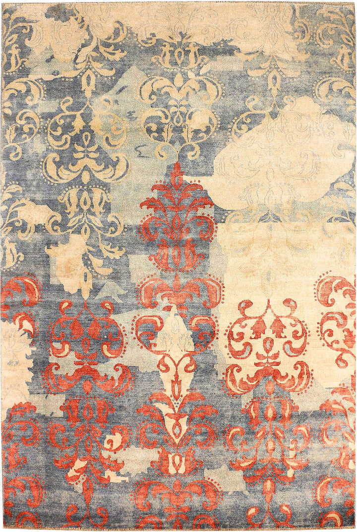 Dark Grey Ikat 6' 4 x 9' 5 - No. 48684 - ALRUG Rug Store