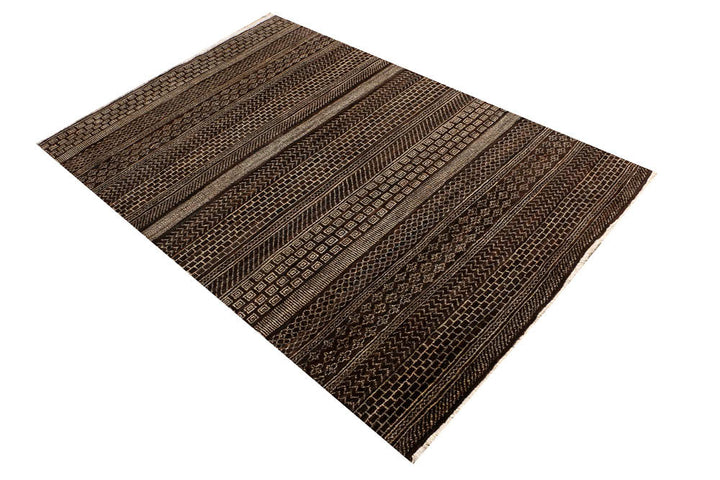 Saddle Brown Gabbeh 4' x 6' - No. 48690 - ALRUG Rug Store
