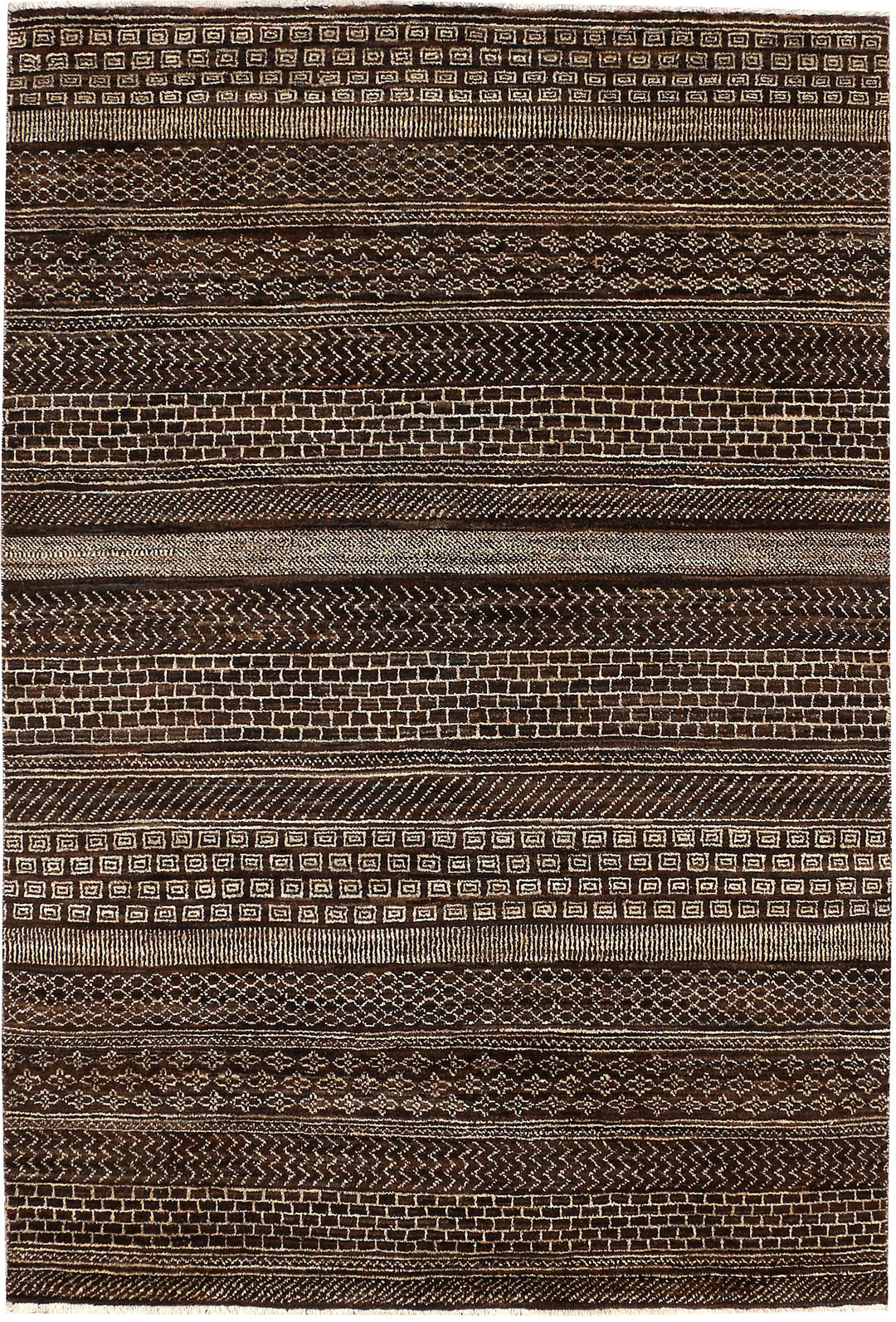 Saddle Brown Gabbeh 4' x 6' - No. 48690 - ALRUG Rug Store