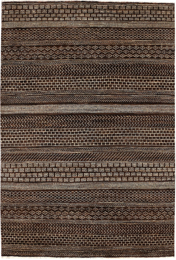 Saddle Brown Gabbeh 4' x 6' - No. 48690 - ALRUG Rug Store