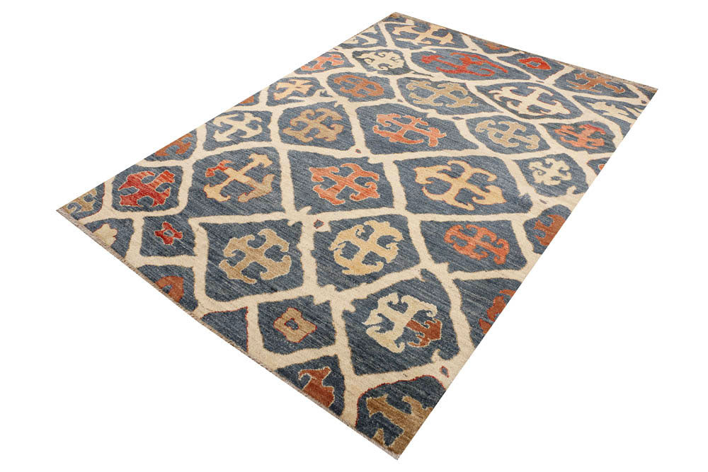 Light Slate Grey Ikat 5' x 7' 1 - No. 48693 - ALRUG Rug Store