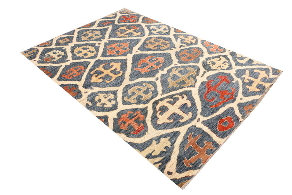 Light Slate Grey Ikat 5' x 7' 1 - No. 48693 - ALRUG Rug Store