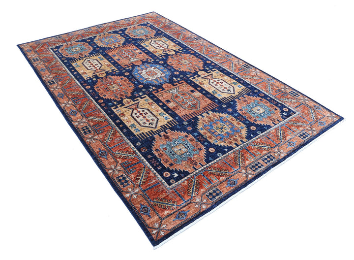 Hand Knotted Nomadic Caucasian Humna Wool Rug 5' 9" x 8' 10" - No. AT56865
