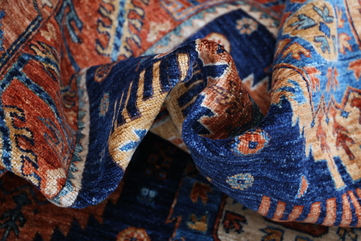 Hand Knotted Nomadic Caucasian Humna Wool Rug 5' 9" x 8' 10" - No. AT56865