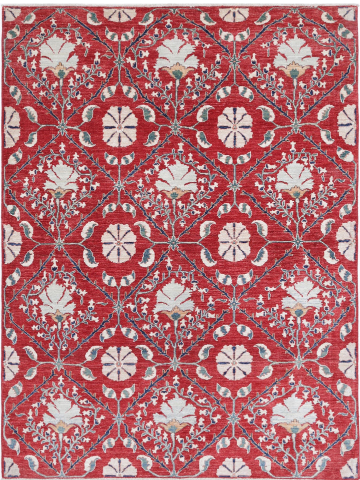 Hand Knotted Artemix Wool Rug 5' 6" x 7' 6" - No. AT98009