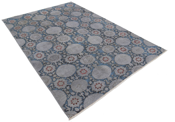 Hand Knotted Onyx Wool Rug 5' 9" x 8' 3" - No. AT61018