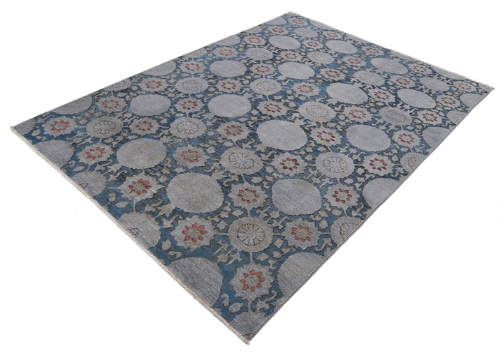 Hand Knotted Onyx Wool Rug 5' 9" x 8' 3" - No. AT61018