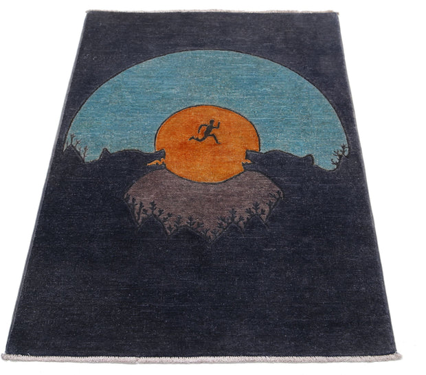 Hand Knotted Overdye Wool Rug 2' 9" x 4' 0" - No. AT88581