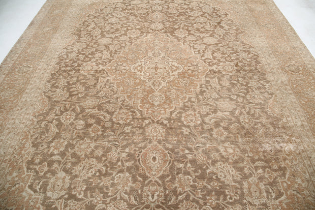 Hand Knotted Vintage Persian Kashan Wool Rug 9' 5" x 13' 3" - No. AT15332