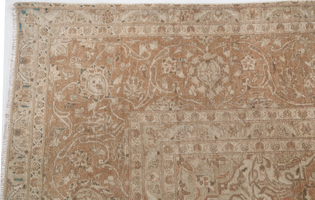 Hand Knotted Vintage Persian Kashan Wool Rug 9' 5" x 13' 3" - No. AT15332