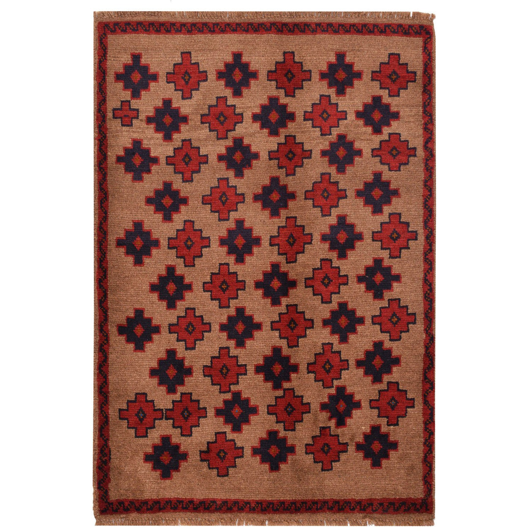 Afghan Baluchi Rug 2' 9" x 4' 3" Hand-Knotted