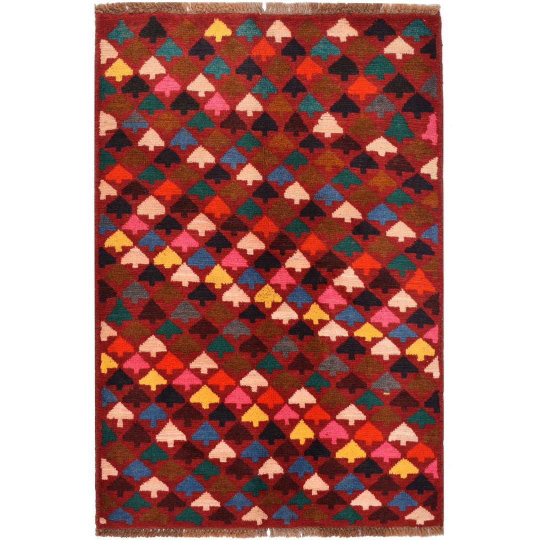 Afghan Baluchi Rug 2' 8" x 4' 1" Hand-Knotted