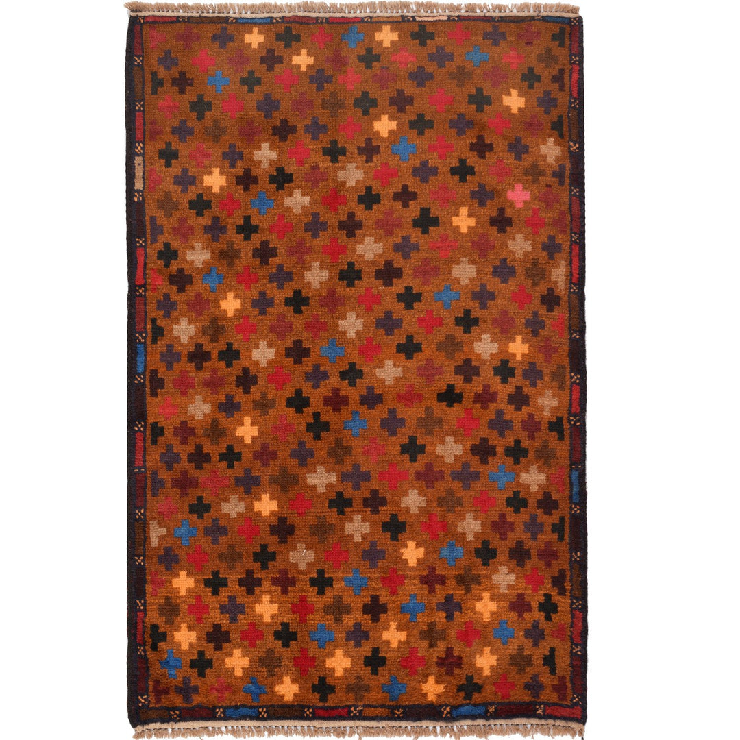 Afghan Baluchi Rug 2' 8" x 4' 3" Hand-Knotted