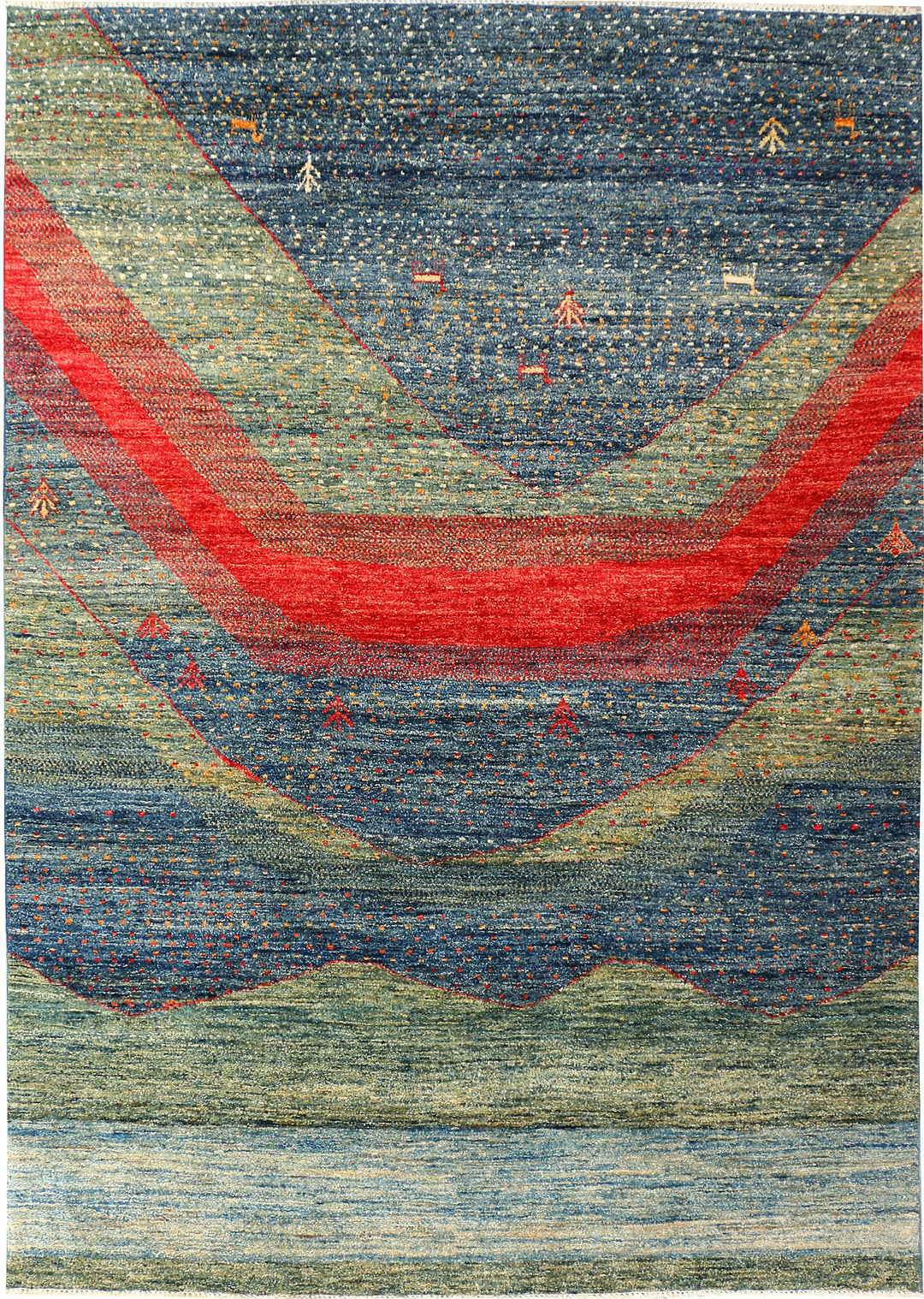 Multi Colored Gabbeh 5' 8 x 8' - No. 50765 - ALRUG Rug Store