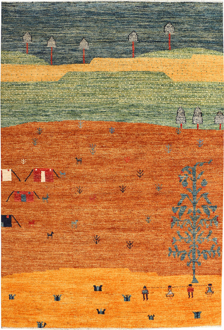 Multi Colored Gabbeh 5' 7 x 8' 1 - No. 50766 - ALRUG Rug Store