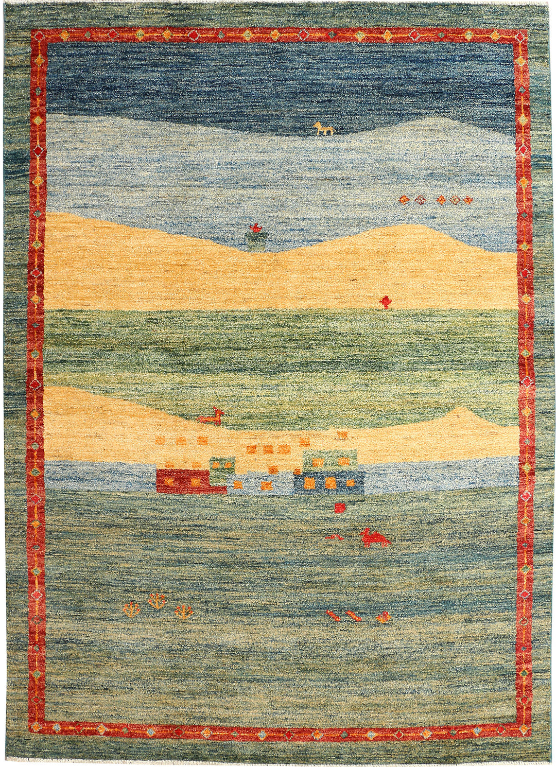 Multi Colored Gabbeh 5' 9 x 8' - No. 50767 - ALRUG Rug Store