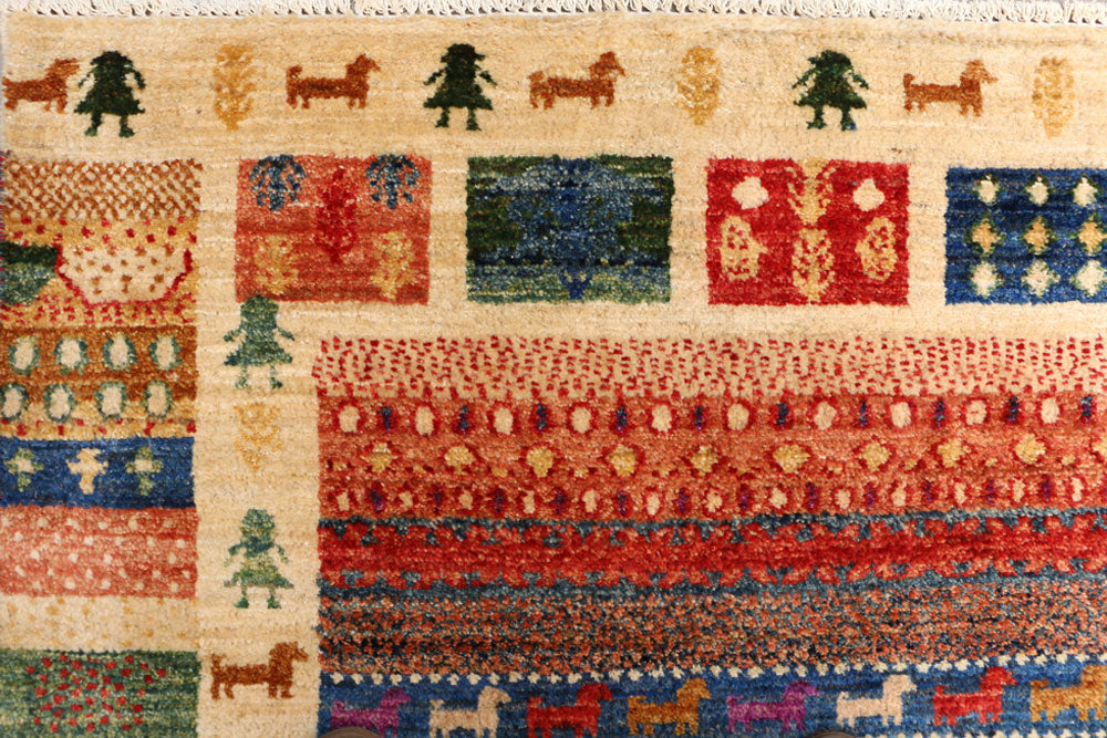 Multi Colored Gabbeh 6' 8 x 10' - No. 50771 - ALRUG Rug Store