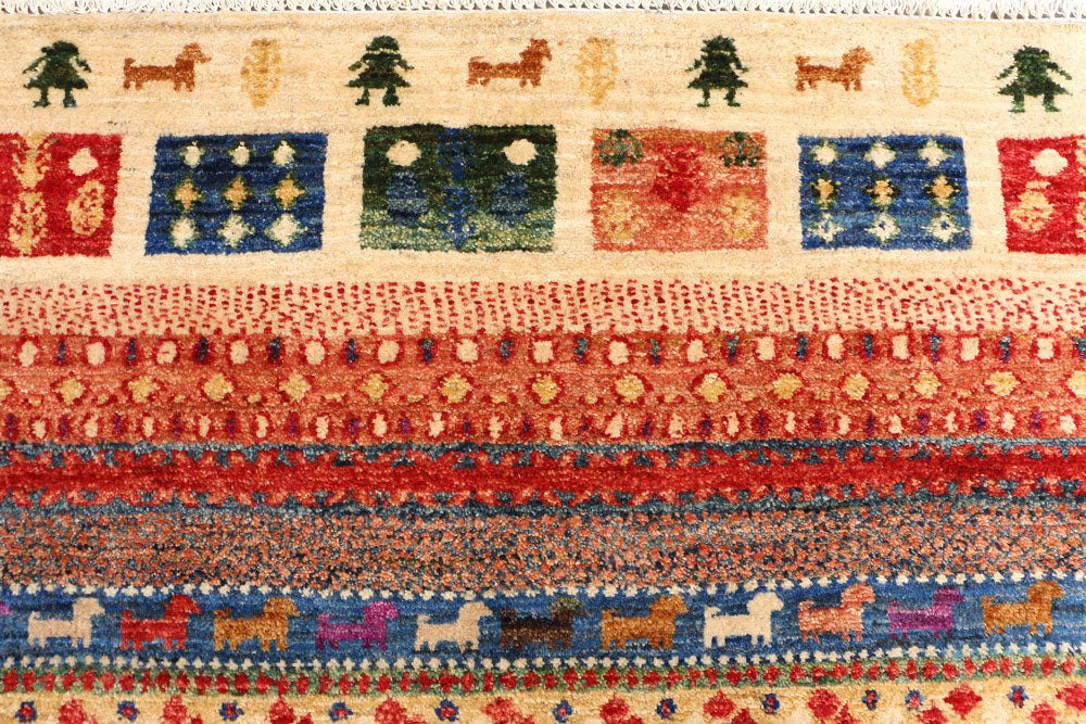 Multi Colored Gabbeh 6' 8 x 10' - No. 50771 - ALRUG Rug Store