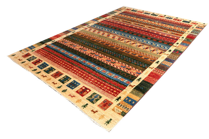 Multi Colored Gabbeh 6' 8 x 10' - No. 50771 - ALRUG Rug Store
