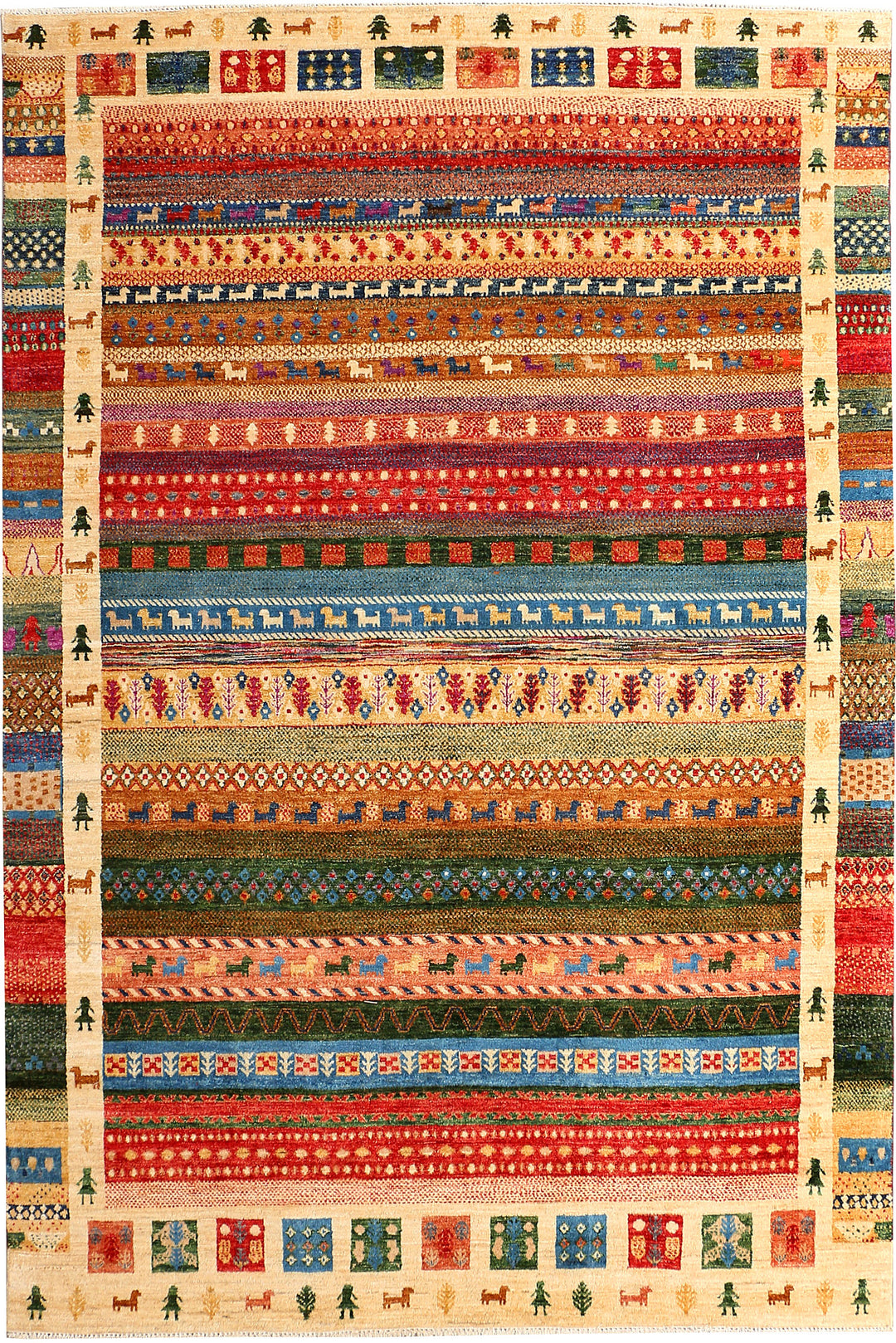 Multi Colored Gabbeh 6' 8 x 10' - No. 50771 - ALRUG Rug Store
