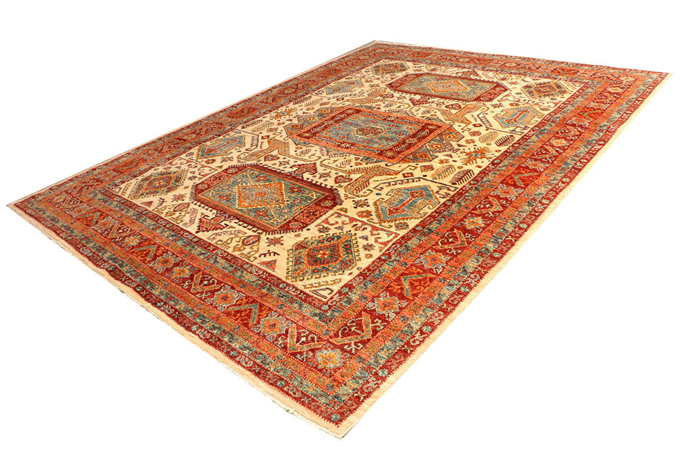 Navajo White Kazak 9' 2 x 12' 3 - No. 50772 - ALRUG Rug Store