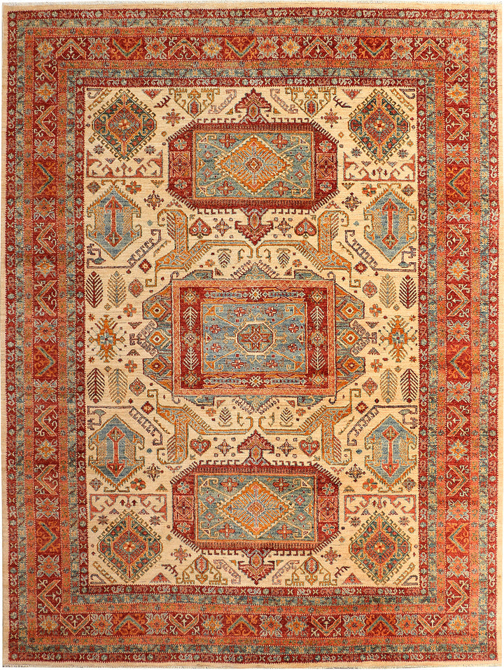 Navajo White Kazak 9' 2 x 12' 3 - No. 50772 - ALRUG Rug Store