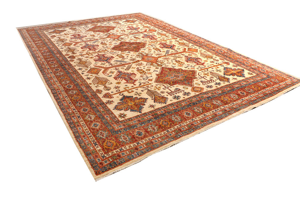 Blanched Almond Kazak 10' x 14' 7 - No. 50777 - ALRUG Rug Store