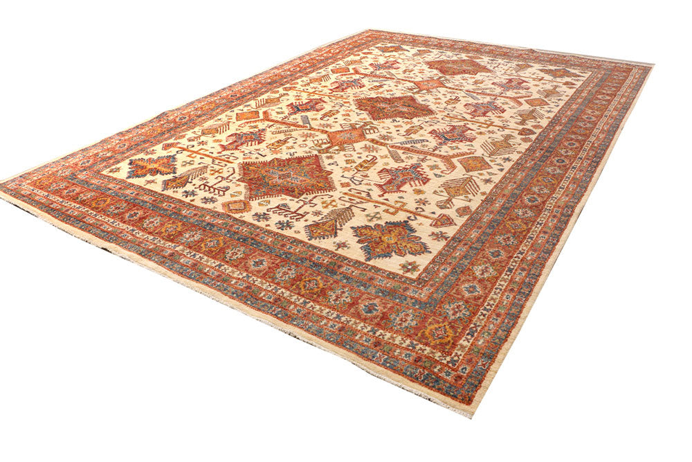Blanched Almond Kazak 10' x 14' 7 - No. 50777 - ALRUG Rug Store