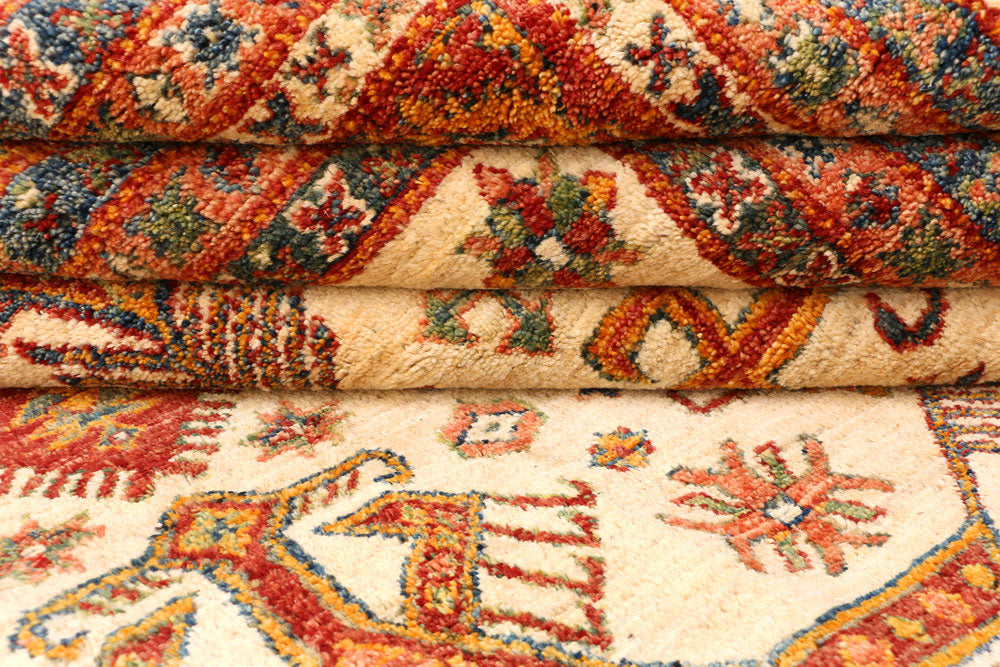 Blanched Almond Kazak 10' x 14' 7 - No. 50777 - ALRUG Rug Store