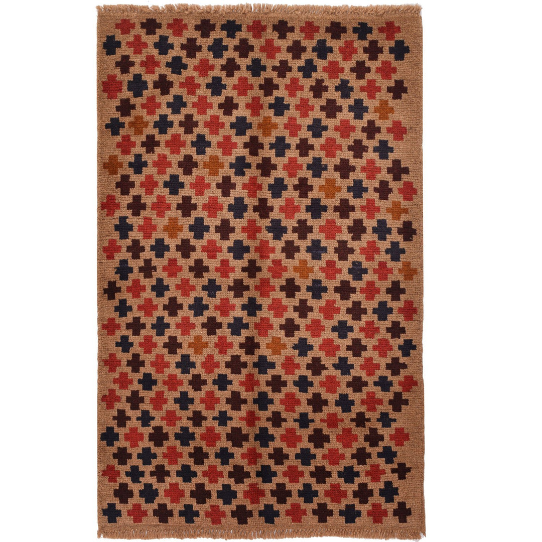 Afghan Baluchi Rug 2' 7" x 4' 4" Hand-Knotted