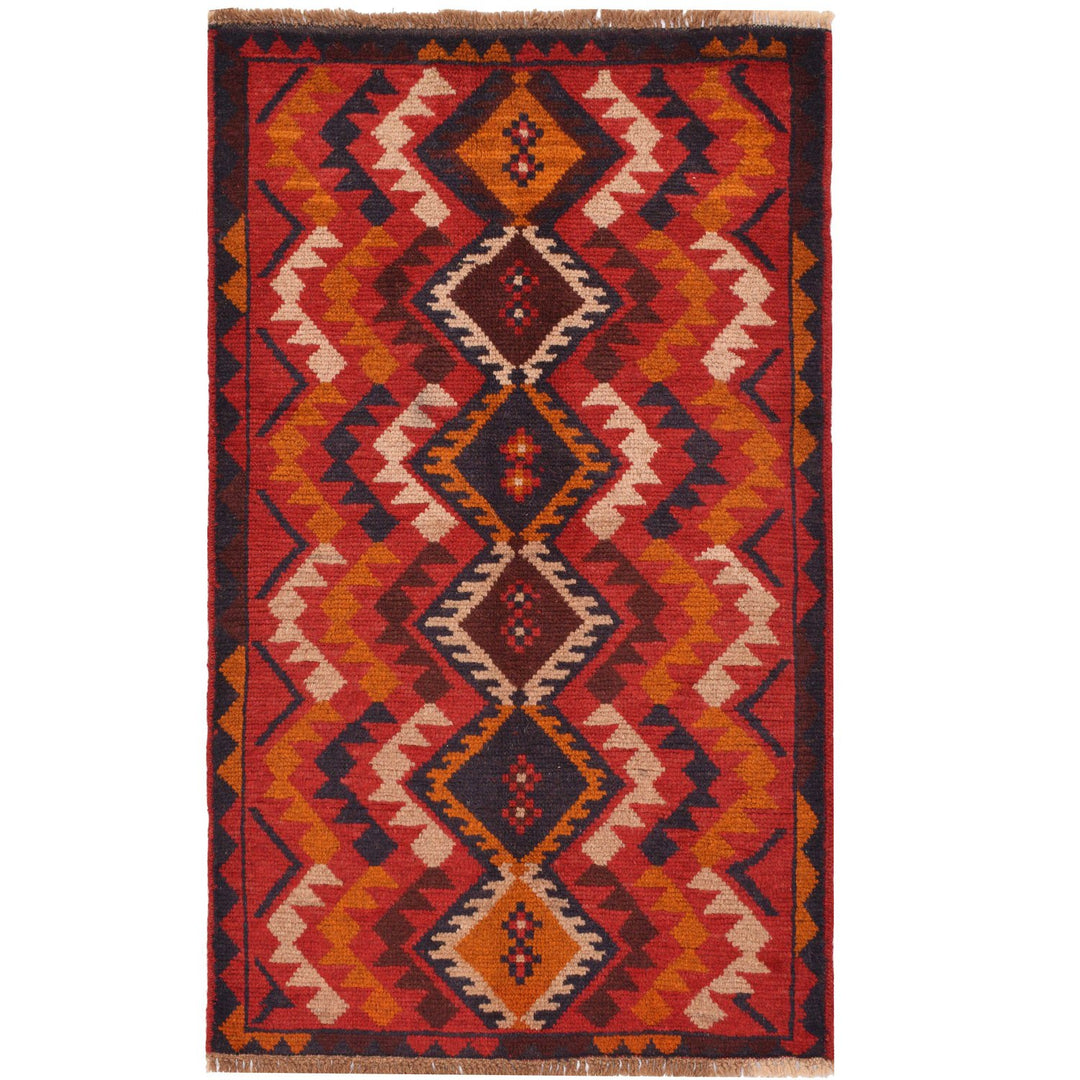 Afghan Baluchi Rug 2' 6" x 4' 3" Hand-Knotted