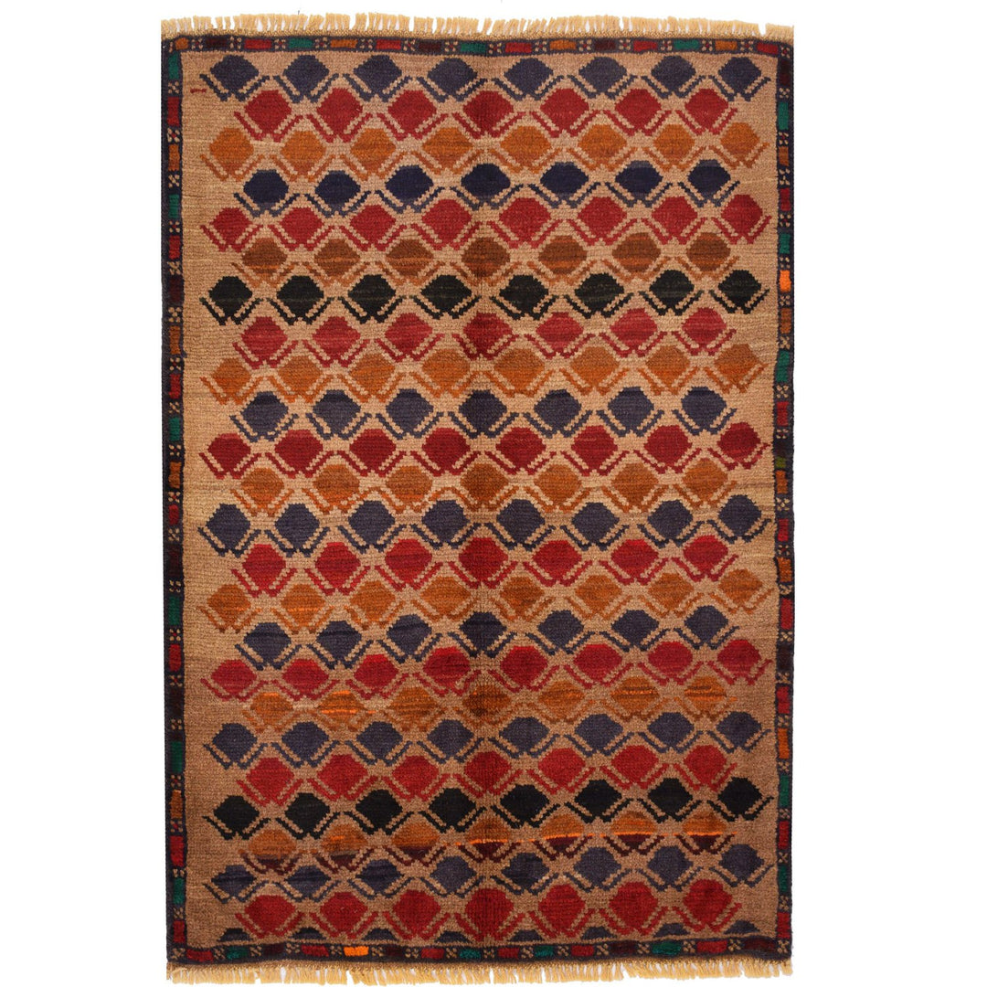 Afghan Baluchi Rug 2' 9" x 4' 1" Hand-Knotted