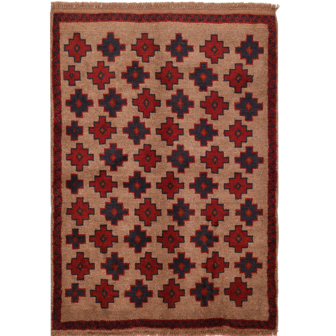 Afghan Baluchi Rug 3' x 4' 1" Hand-Knotted