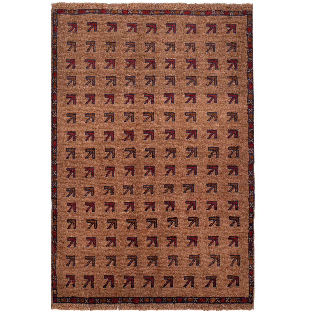 Afghan Baluchi Rug 3' x 4' 2" Hand-Knotted