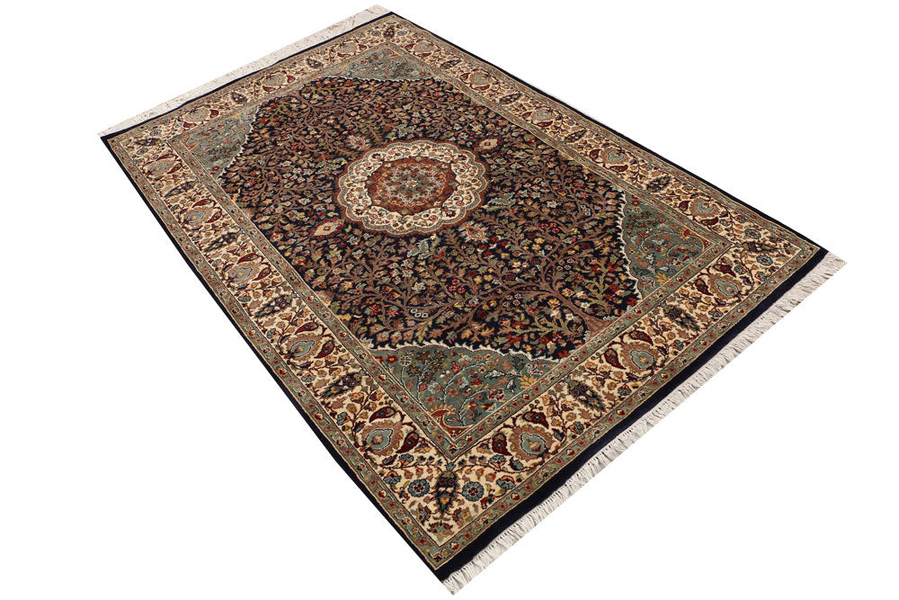 Black Tree of Life 4' 1 x 6' 4 - No. 52334 - ALRUG Rug Store