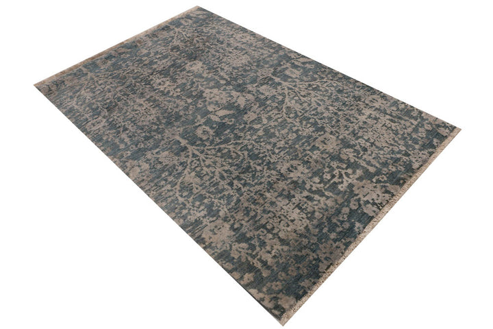 Cadet Blue Gabbeh 4' x 5' 10 - No. 52454 - ALRUG Rug Store