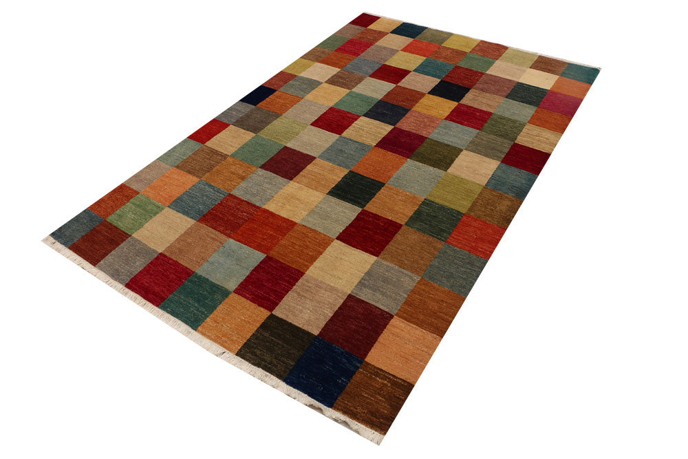 Multi Colored Gabbeh 4' 6 x 6' 9 - No. 52468 - ALRUG Rug Store