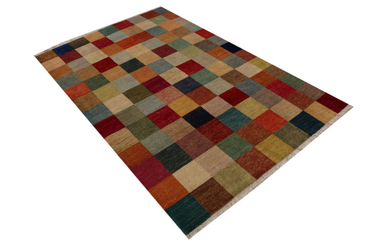Multi Colored Gabbeh 4' 6 x 6' 9 - No. 52468 - ALRUG Rug Store