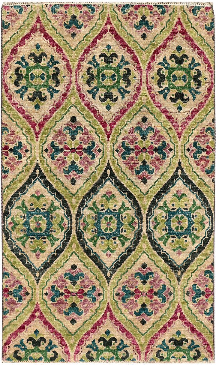 Multi Colored Ikat 3' x 5' 1 - No. 52475 - ALRUG Rug Store