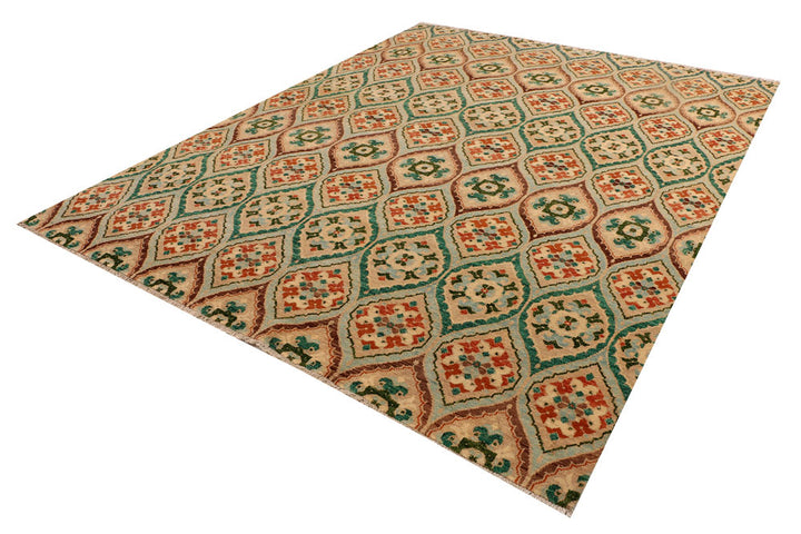 Multi Colored Ikat 7' 10 x 9' 9 - No. 52508 - ALRUG Rug Store