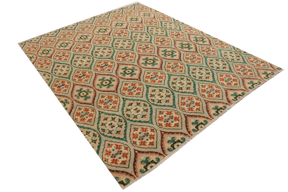 Multi Colored Ikat 7' 10 x 9' 9 - No. 52508 - ALRUG Rug Store