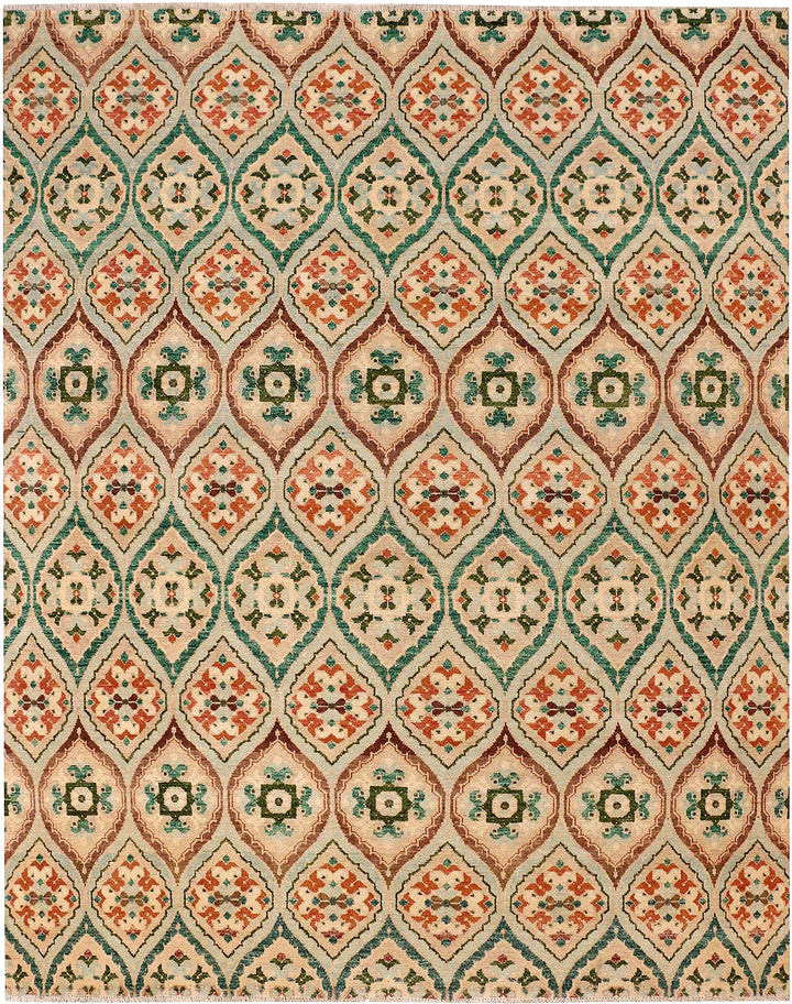 Multi Colored Ikat 7' 10 x 9' 9 - No. 52508 - ALRUG Rug Store