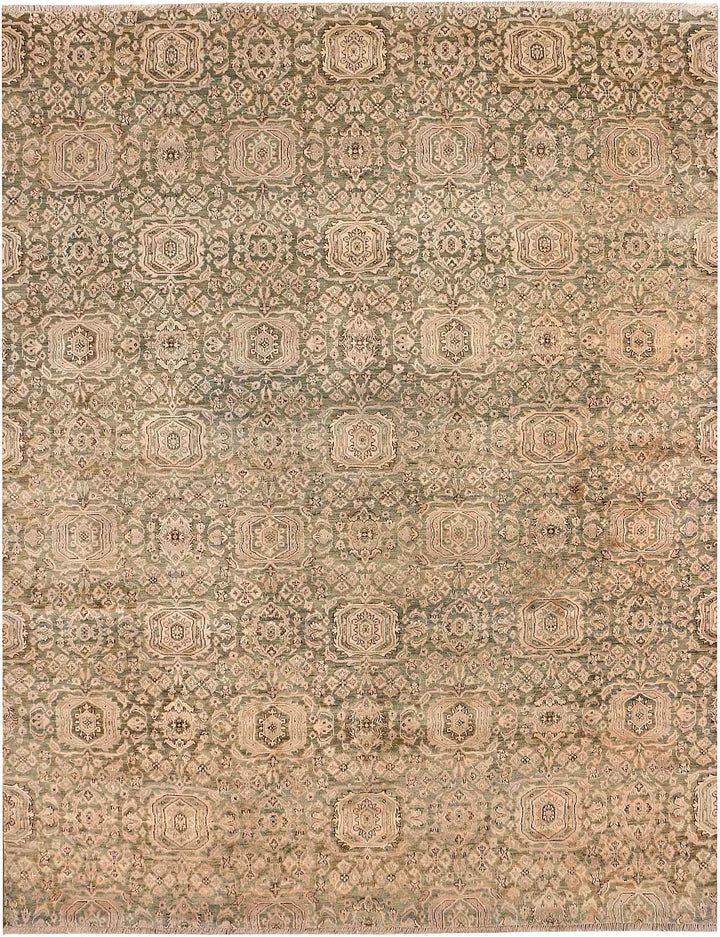 Dark Olive Green Ikat 7' 11 x 9' 9 - No. 52510 - ALRUG Rug Store