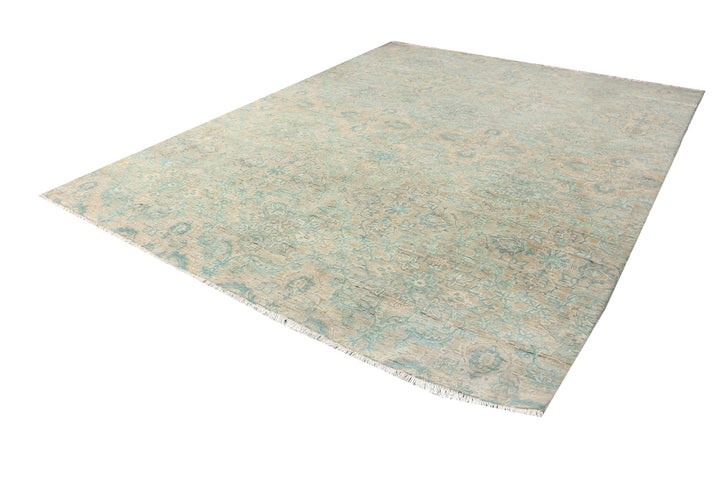 Cadet Blue Ikat 8' 11 x 11' 6 - No. 52567 - ALRUG Rug Store