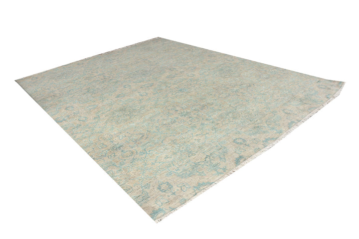 Cadet Blue Ikat 8' 11 x 11' 6 - No. 52567 - ALRUG Rug Store