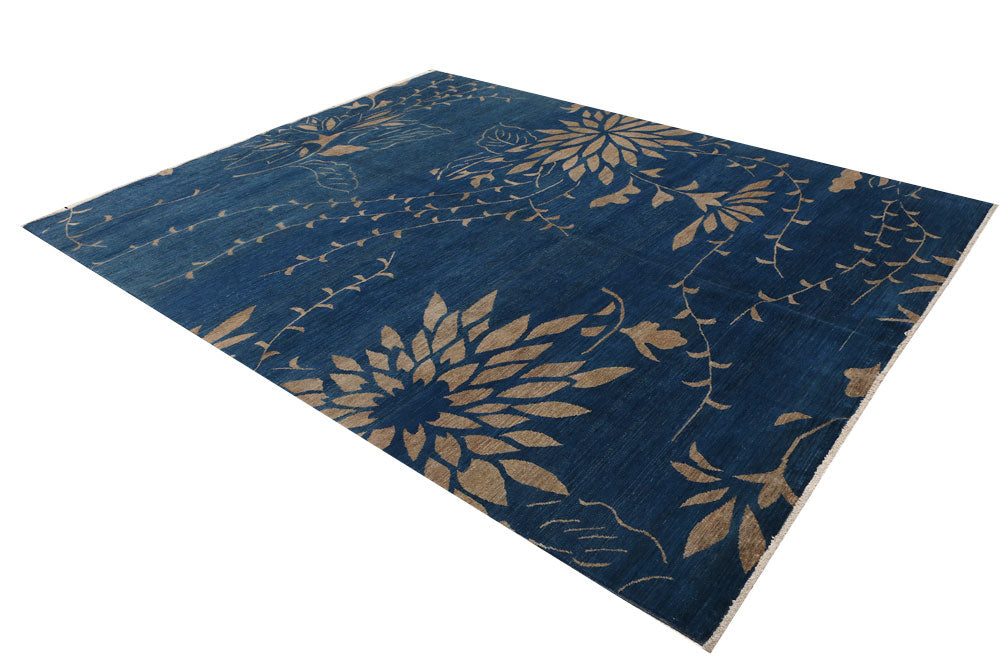 Steel Blue Ikat 7' 11 x 9' 11 - No. 53221 - ALRUG Rug Store