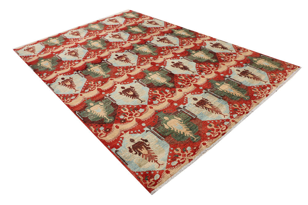 Multi Colored Ikat 6' 9 x 9' 10 - No. 53246 - ALRUG Rug Store