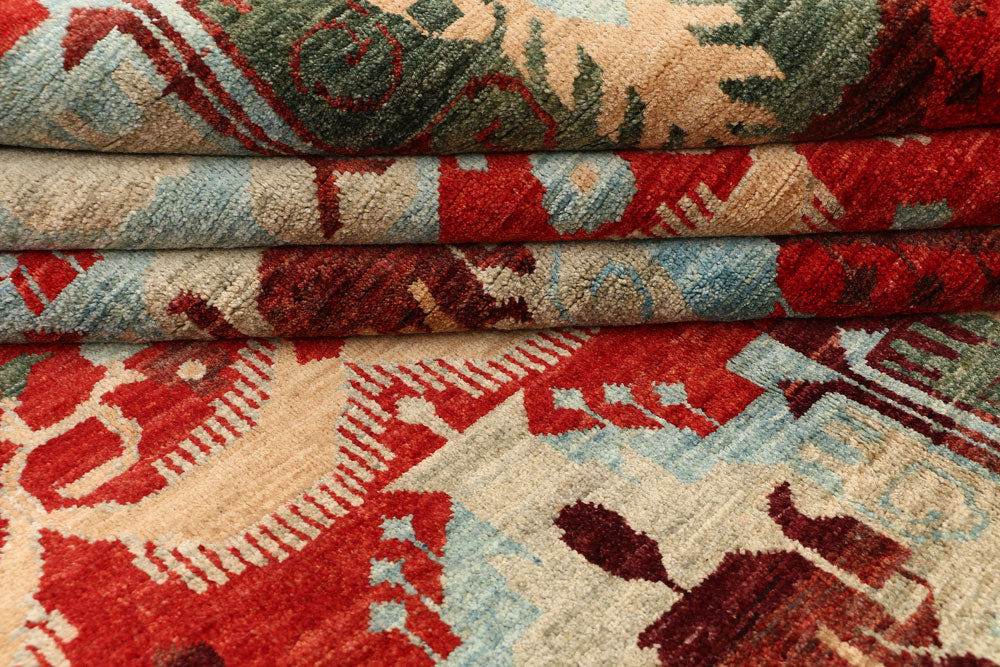 Multi Colored Ikat 6' 9 x 9' 10 - No. 53246 - ALRUG Rug Store